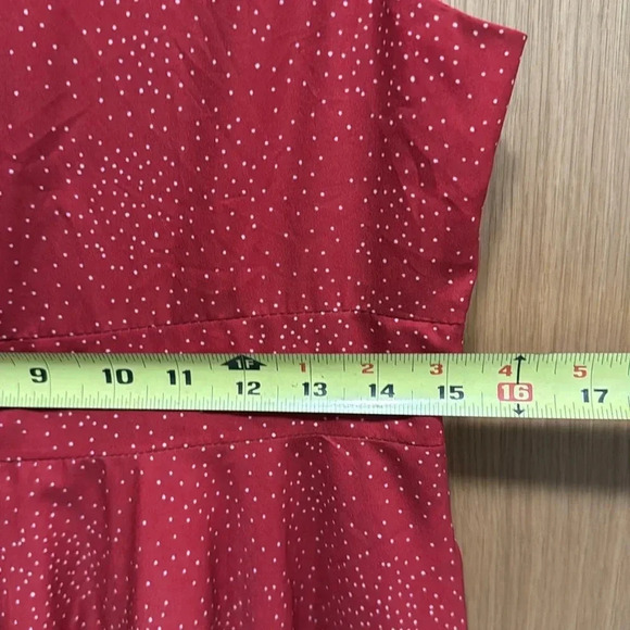 Red PolkaDot keyhole front bow tie flare dress - Picture 7 of 10